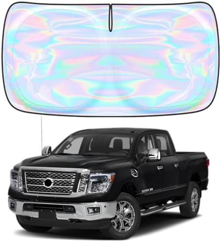 Windshield Sun Shade for Nissan Titan 2016-2019 - 4 Layers Sunshade Compatible with Nissan Titan Foldable Front Window Sunshade Sun Visor Protector Block UV Rays Keep Your Car Cooler by Unknown