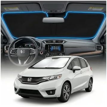 for Honda Fit Sun Shade Windshield Cover - Custom for Fit Accessories 2007-2024 Sunshade Foldable UV Protection & Heat Shield Sun Visor Accessories by Unknown