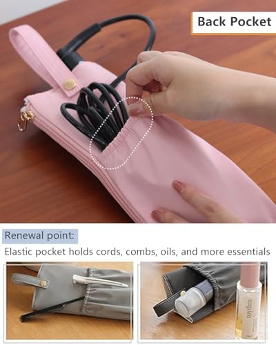 Lifeplus Holder & Mat for Hot Tools, Curling Iron Flat Iron Heat Resistant Hair Tools Travel Bag - Ideal for Home, Travel, Gift (Beige) - Image 4