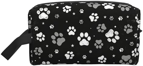 paw print Makeup Bag - Durable 600D Oxford Fabric Travel Cosmetic Bag, Shockproof Foam Padded Toiletry Organizer for Gym & Daily Use 10x6.2x4.9 Inch by OLUSENMO