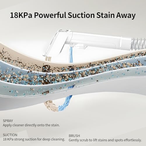 PUREBEAR 18Kpa Portable HandHeld Carpet Cleaner Machine With Shampooer - Image 3