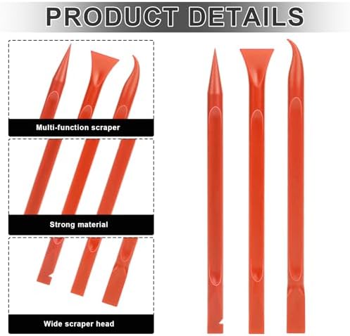 9 Pieces Plastic Scraper, No-Scratch Paint Scraper Tool Portable Car Crevice Cleaning Tool Multi-use Kitchen Scraper Small Sticker Remover for Tight Spaces, Crevices, Food, Labels, Oil Stains, Dirt - Image 2