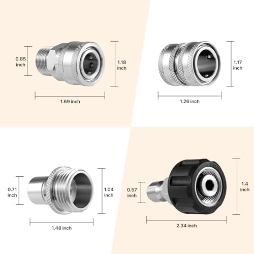Twinkle Star Pressure Washer Adapter Set, Stainless Steel, 8 Sets - Image 6