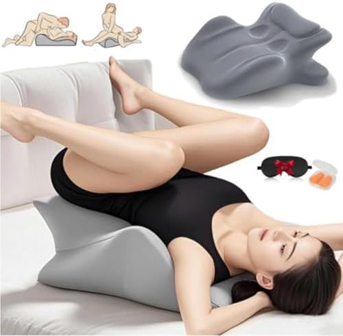 Ergonomic Couples Position Pillow,27° Incline Memory Foam Hip Elevation Wedge Cushion,Non‑Slip Base,Removable Machine Washable Spandex Cover by iuscacey