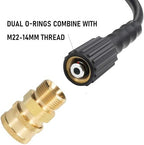 LIULO TOOL 4 Pack Pressure Washer Quick Connect Kit, Quick Disconnect Kit, Metric M22 14mm to 3/8" Quick Connect Kit, 5000 PSI - Image 3