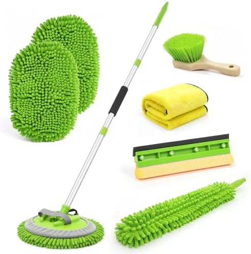Ordenado 62" Car Wash Brush with Long Handle, 6Pcs Car Wash Kit Exterior by Ordenado