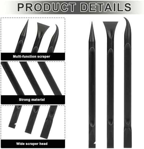 Crevice Cleaning Tool, 9 PCS Carbon Fiber Plastic Scraper Tool Car Detailing Brush Set Non-scratch Multi-purpose Scraper for Clean Small Narrow Spaces and Gaps, Remove Stickers Labels Oil Stains Dirt - Image 3
