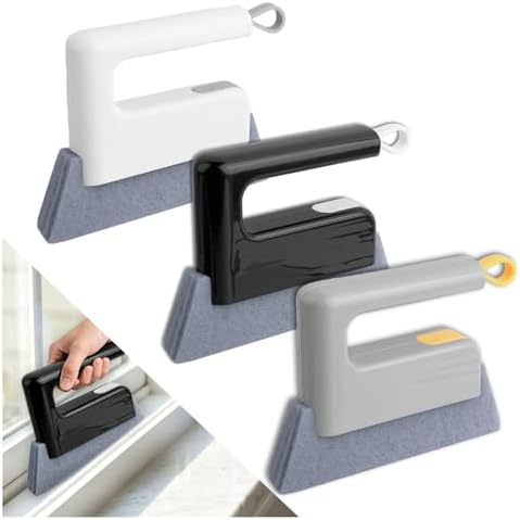 3PCS New Magic Window Track Cleaner,2-in-1 Car Window Sill Cleaner Tool for Cars Air Vents with Scraper & Comfortable Handle,Reusable Car Windows Track Cleaning Tools by Unknown