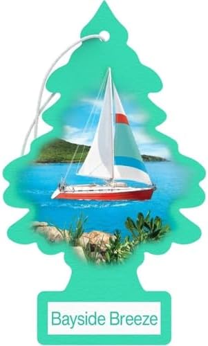 Little Trees Cardboard Hanging Car, Home & Office Air Freshener, Bayside Breeze (Pack of 6) by LITTLETREES