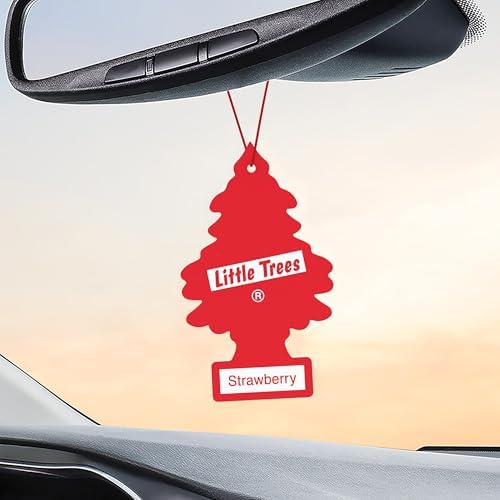 LITTLE TREES Car Air Freshener I Hanging Tree Provides Long Lasting Scent for Auto or Home I Strawberry, 6-Packs (4 Count) - Image 5
