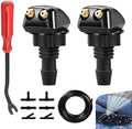 10 PCS Windshield Washer Nozzles Kit, Adjustable Front Hood Jet Kit with Hose, Double-hole Windscreen Wiper Spray Set, Universal for Most Cars, Trucks, SUVs (Multicolored) by Unknown