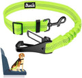 SlowTon Dog Car Seat Belt, 3 in 1 Latch Bar Attachment Dog Safety Seatbelt | Hook Latch Bar& Seatbelt Buckle, Reflective, Heavy Duty Nylon, Durability, Easy of Use, for Travel Riding, Lime, 35.5" by SlowTon