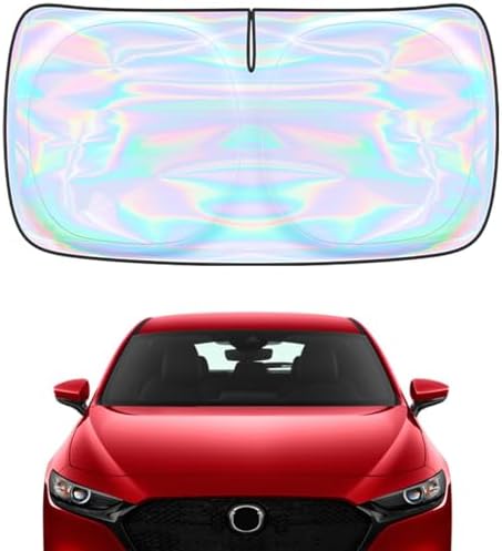 Windshield Sun Shade for Mazda 3 2014-2024 2025 2026-4 Layers Sunshade Compatible with Mazda 3 Foldable Front Window Sunshade Sun Visor Protector Block UV Rays Keep Your Car Cooler Car Accessories by Unknown