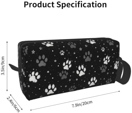 Vintage Pet Paw Print Makeup Bag for Women with Wrist Strap | Durable 600D Oxford Fabric, Impact-Resistant & Compact, Travel Cosmetic & Makeup Organizer for Gym & Daily Use - Image 3