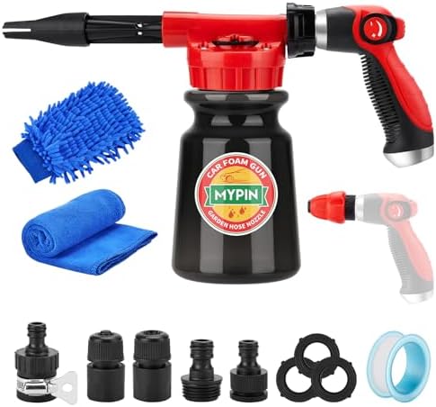 16 IN 1 Car Wash Foam Gun,Adjustable Hose Wash Sprayer for Car/Garden Clean by MYPIN
