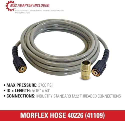 Simpson 50ft, 5/16" 3700 PSI MorFlex Cold Water Pressure Washer Hose, 40226 - Image 6