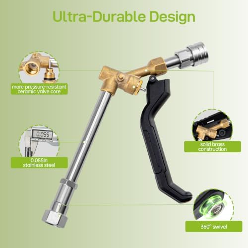 Swivel Pressure Washer Gun with Extension Wand 3/8” Quick Connect M22 Fittings, 5000PSI - Image 4