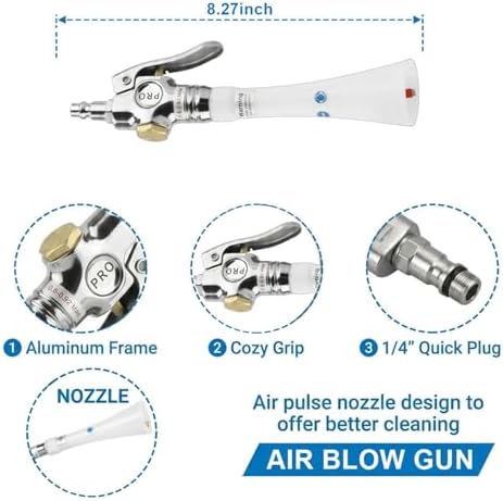 Mini Tornado Car Cleaning Gun, High Pressure Vortex Air Blaster for Interior Detailing, Compact Metal Blow Gun with Trumpet Head, Quickly Blasts Dirt, Works with Air Compressor Tool Kit - Image 3