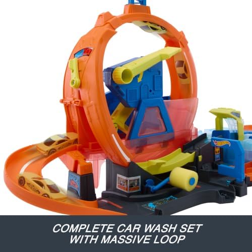 ​Hot Wheels City Mega Loop Car Wash Playset & Color Shifters Vehicle - Image 3
