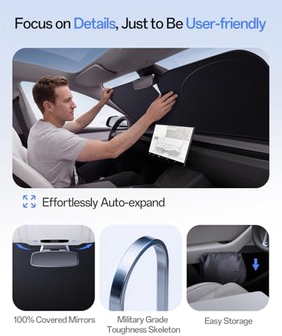 Windshield Sun Shade for Lexus-TX350 2024-2026, 100% UV Block & Heat Insulation, Custom Fit Sunshade, Foldable Car Sunshade with Storage Bag, Summer Car Accessory - Image 7