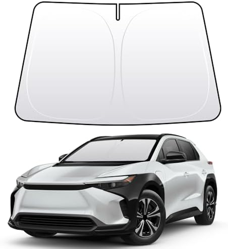 Front Windshield Sun Shade Custom Fit Compatible for Toyota BZ4X 2023-Present Sunshade Foldable UV Ray Reflector Sun Visor Protector Accessories Shield Cover Reflective (for Toyota BZ4X 2023-Present) by akarin