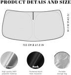 Car Windshield Sun Shade for Chevy 2014-2018 Silverado 1500 & for GMC 2014-2018 Sierra 1500 Accessories (OEM Design) Reflective Foldable Heat Insulation Sunshade for Ultimate Protection - Image 5