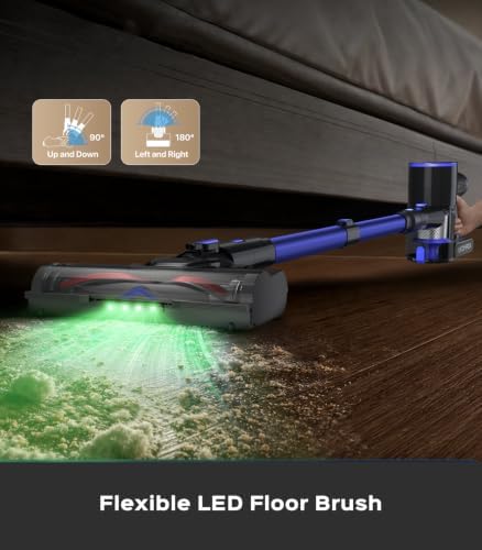 Cordless Vacuum Cleaner, 550W 50KPa 45Mins Vacuum Cleaners for Home, Self-Standing Stick Vacuum with Anti-Tangle Brush & LED Display for Hardwood Floors, Carpet, Pet Hair, Car - Image 5