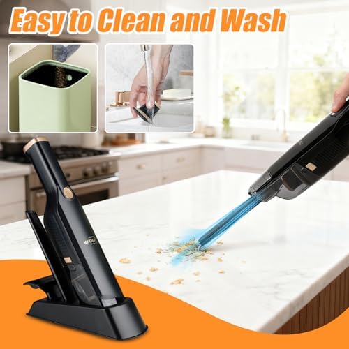Cordless Handheld Vacuum, 15KPa Car Vacuum, Hose, Dock, 2 Filters - Image 7