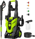 Pressure Washer, Power Washer with 4 Quick Connect Nozzles 1 Foam Cannon, High Pressure Cleaning Machine for Cars/Fences/Driveways/Patios/Farms/Home Cleaning(Bright Green) by LWQ