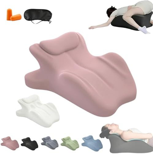 Couples Pillows 27° Position Ergonomic Contoured Support Pillow, NeckPillow, Reading Pillow Multi-Functional Memory Foam Lounger Cushion with Small Pillows Back Support for Couples(Pink,25"x22"x18") by Unknown