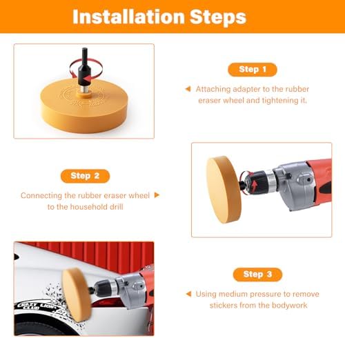 Gomake Eraser Wheel Decal Remover Tool Kit Rubber Eraser Wheel for Drill - Image 5