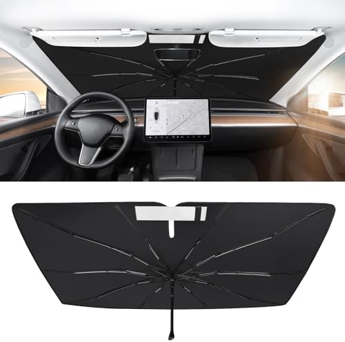 BASENOR Windshield Sunshade Umbrella for 2017-2026 Tesla Model Y/YL/Model 3 by BASENOR