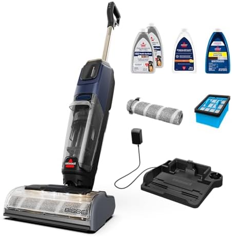 BISSELL CrossWave HydroScrub Plus Cordless Wet Dry Vacuum Mop, Floor Cleaner with Edge Cleaning & Headlights, 45-Minute Runtime, Multi-Surface, Hard Floor Sanitize, & Clean Out Formula Included, 4275E by BISSELL
