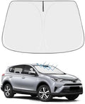 Front Windshield Sun Shade Custom Fit Compatible for RAV4 2007-present Sunshade Foldable UV Ray Reflector Sun Visor Protector Accessories Shield Cover Reflective (for RAV4 2007-present) by akarin
