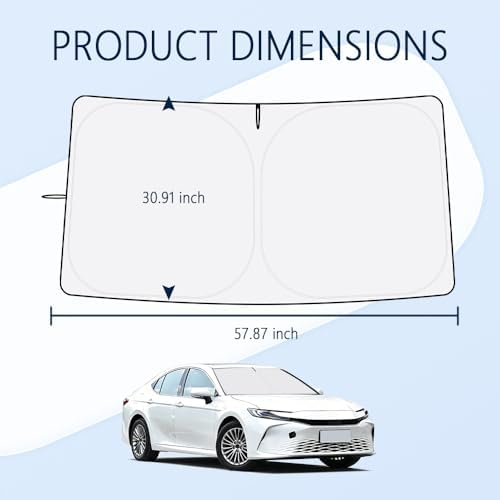 Car Windshield Sun Shade Compatible with Toyota Camry 2025-2026,Oxford Cloth Sun Shade for Car Windshield with Foldable Design,Windshields Cover Suns Shades for Blocking Heat with Storage Bag - Image 2