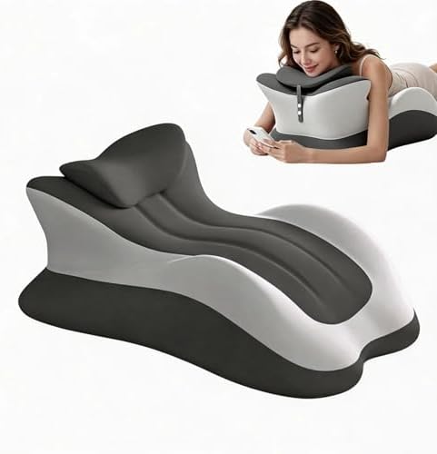 Memory Foam Wedge Pillow, 27°Ergonomic Support for Back, Waist & Legs, Multi-Position Pillow for Intimacy, Pregnancy, Sleep & Reading Removable Washable Cover(Grey) by Unknown