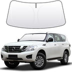 Front Windshield Sun Shade Custom Fit Compatible for Armada 2018-present Sunshade Foldable UV Ray Reflector Sun Visor Protector Accessories Shield Cover Reflective (for Armada 2018-present) by akarin