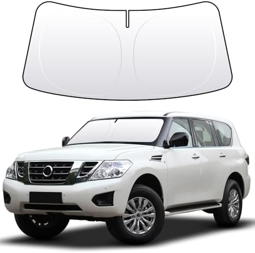 Front Windshield Sun Shade Custom Fit Compatible for Armada 2018-present Sunshade Foldable UV Ray Reflector Sun Visor Protector Accessories Shield Cover Reflective (for Armada 2018-present) by akarin