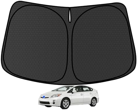 Prius Customized Windshield Sun Shade for 2010 2011 2012 2013 2014 2015 Prius Hatchback (NOT for Pri us C/V) Front Window Sunshade Visor Protector Foldable Blocks UV Rays Keep Car Cooler by aatoppus