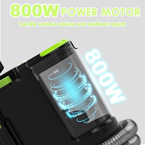 Portable Carpet & Upholstery Cleaner, Deep Cleaning for Rugs, Couch, Curtain, Car Interiors Stains, Pet & Family Friendly, 21 Kpa suction with 800W high-performance motor, 120V (Green) - Image 3