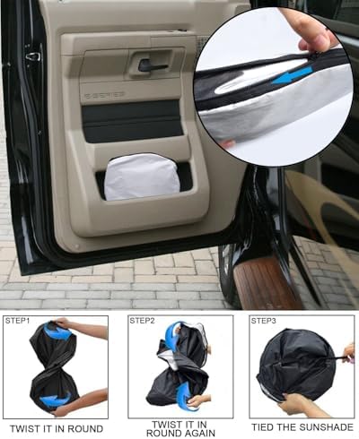 Front Windshield Sunshade fit for Ford Econoline E-Series Van 1992-2026 - Image 4