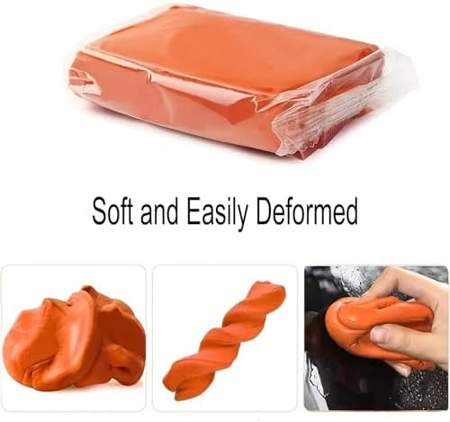 IPELY 4 Pack 100g Car Clay Bar Premium Grade, Orange Auto Detailing Magic Clay Bar Cleaner for Car Wash Car Detailing Clean Orange - Image 3
