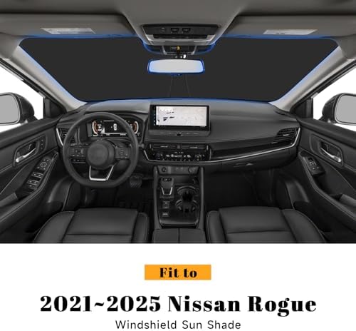 Car Windshield Sun Shade for Nissan 2021-2025 2026 Rogue Accessories (OEM Design) Reflective Foldable Heat Insulation Sunshade for Ultimate Protection - Image 2