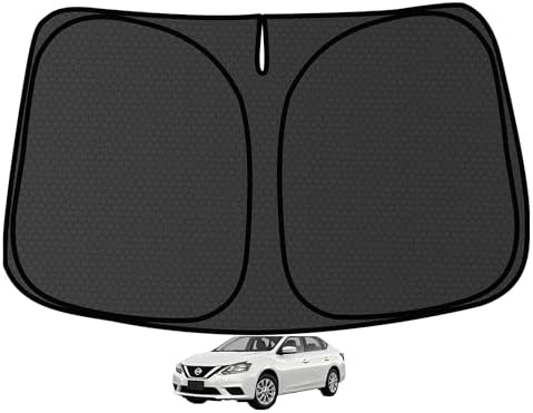 Sentra Customized Windshield Sun Shade for 2013 2014 2015 2016 2017 2018 2019 Sentra S/SV/SR Front Window Sunshade Visor Protector Foldable Blocks UV Rays Keep Car Cooler Accessories by aatoppus