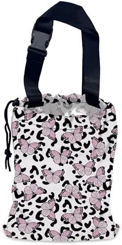 Butterfly Car Garbage Bag,Leopard Waterproof Small Car Trash Bag Hanging Back of Seat,Drawstring Hanging Car Trash Bag with Adjustable Buckle for Car Accessories by NHNXHWIA