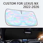 Windshield Sun Shade for Lexus NX 2022-2025 2026-4 Layers Sunshade Compatible with Lexus NX NX250 NX350 NX350h NX450h+ Foldable Front Window Sunshade Sun Visor Protector Block UV Rays - Image 2