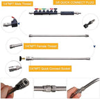 Xiny Tool Pressure Washer Extension Wand, 10 Pack Power Washer Lance with 6 Atomization Nozzle Tips,1 Gutter Cleaner Attachment Curved Rod, 1/4" Quick Connect, 4000 PSI - Image 3