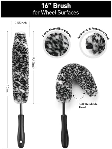 Fantasticlean 6PCS Car Wheel Brush Kit for Cleaning Tires - Image 2