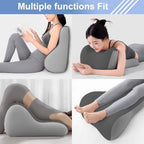 Wedge Pillow for Couples Memory Foam Support Cushion-Gray - Image 7