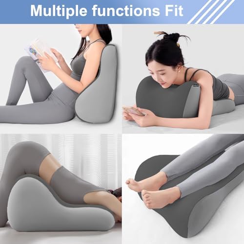 Wedge Pillow for Couples Memory Foam Support Cushion-Gray - Image 7